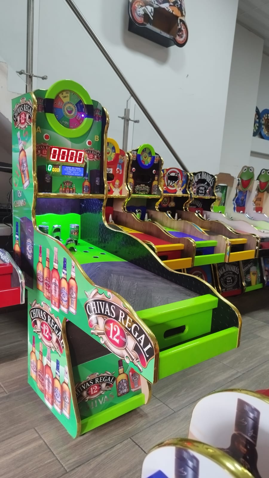 Juego de Bolirana eco con Ruleta - Gallo Tapao Moñona Bluetooh doble Display Diseño Chivas regal