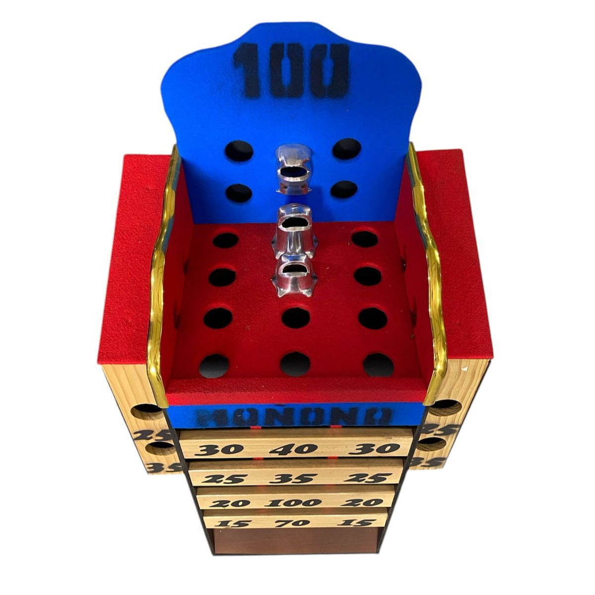 Juego de Rana con Brazos dos colores tapizada en paño, Tablero + 7 Argollas