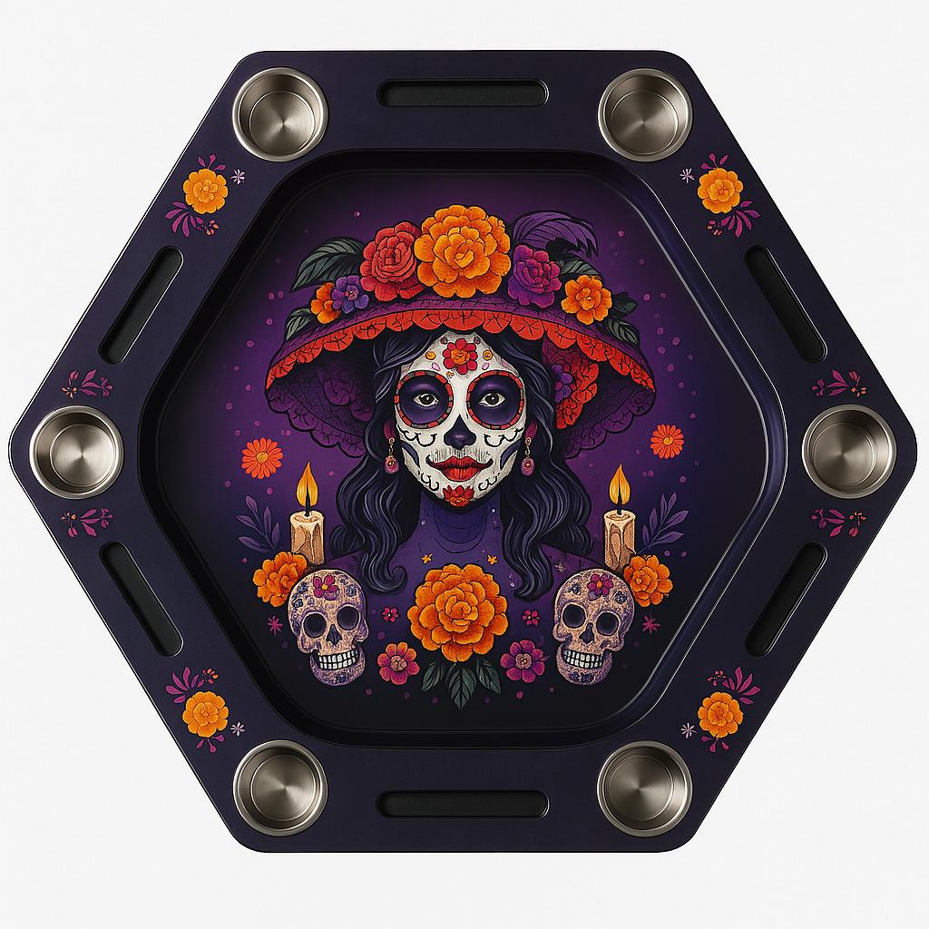 Mesa de Poker Hexagonal La Catrina en Madera Vinilo Laminado